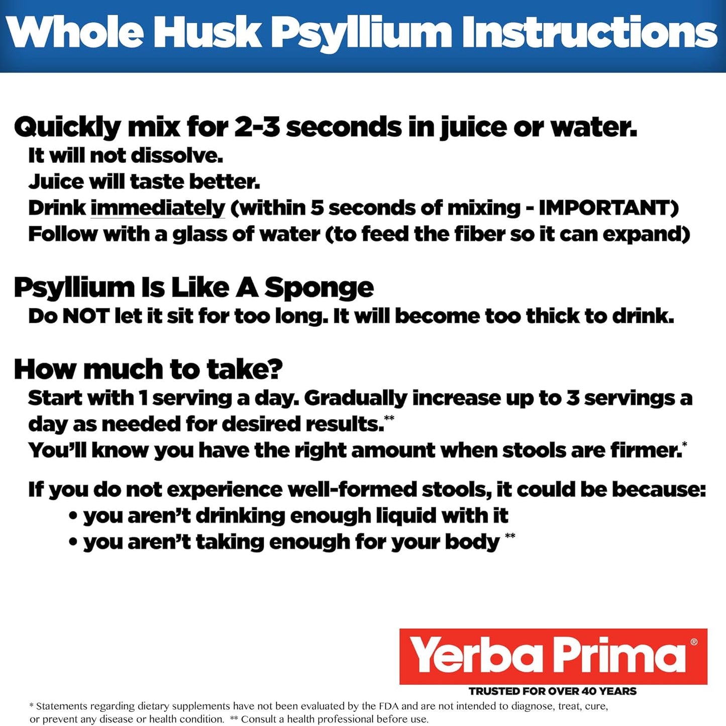 2 Pack Yerba Prima Psyllium Whole Husks 12 oz - Colon Cleanser for Soothing Regularity, Gluten Free & Non-GMO