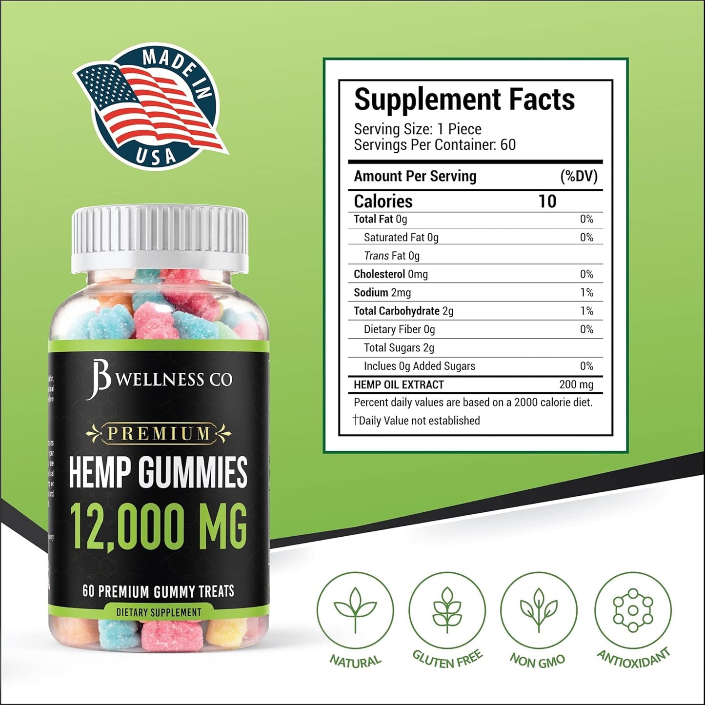 2-Packmetabolism boosterGummies Premium 12,000 with Vitamins & Omega 3,6,9 - USA Made - 120 Count