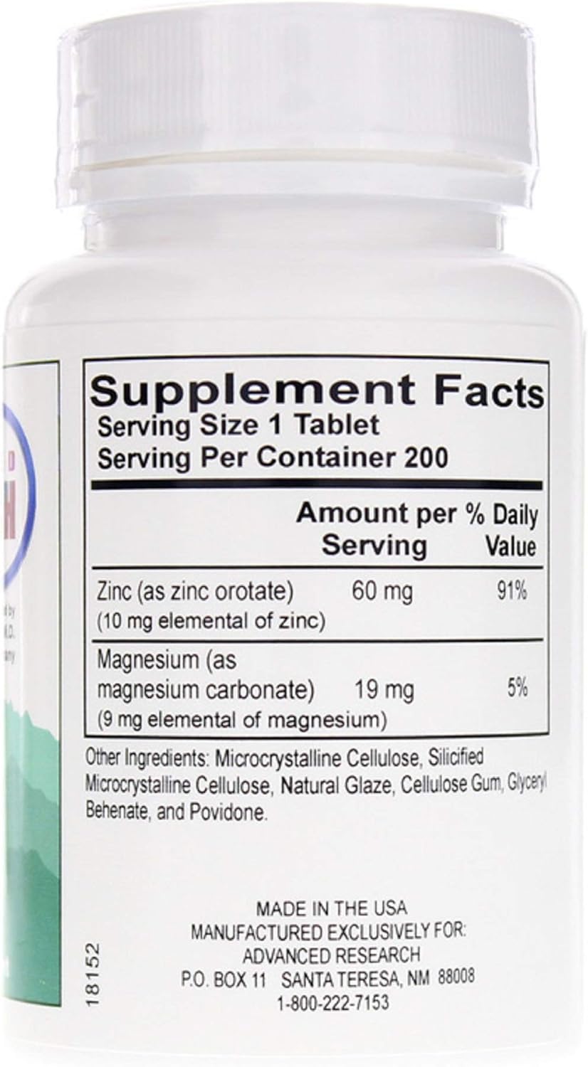 2 Packs of INNZA Zinc Orotate 60 mg with 200 Tablets Each