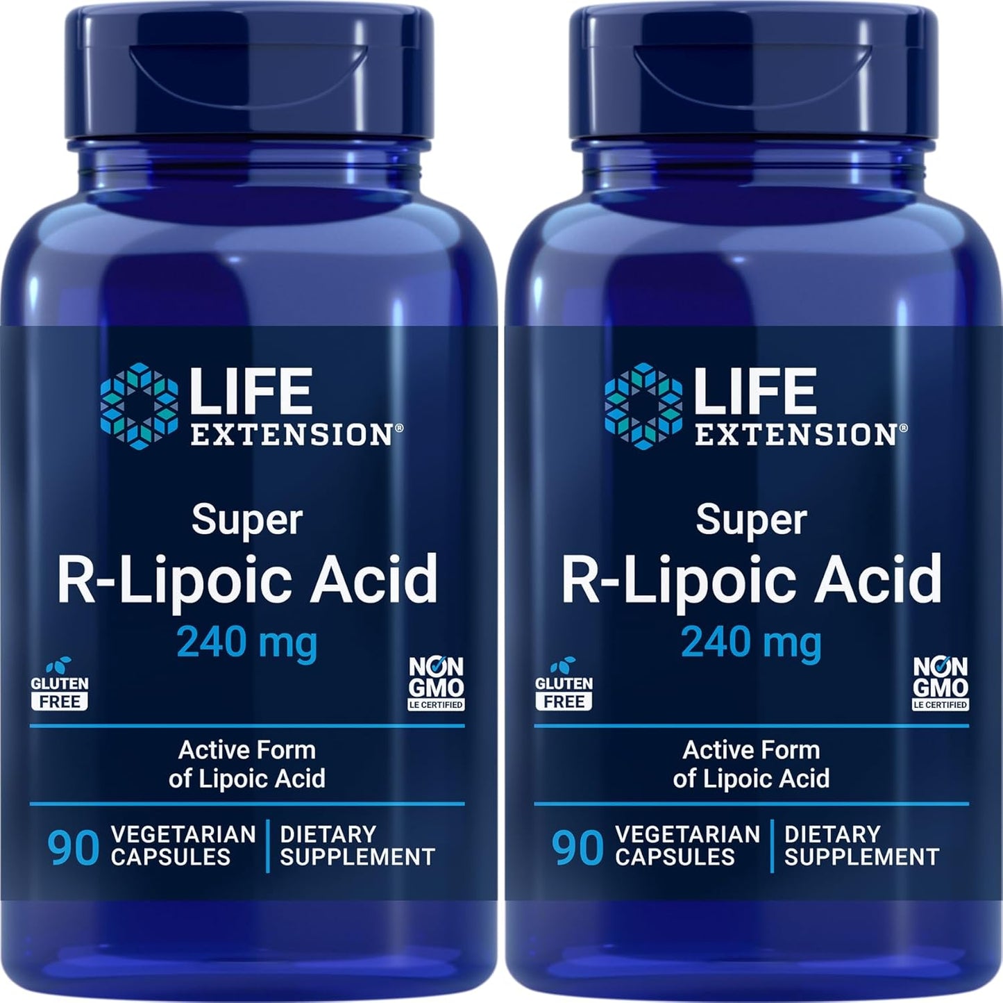 2 Packs of Life Extension Super R-Lipoic Acid 240mg, 90 Veg Capsules for Enhanced Longevity