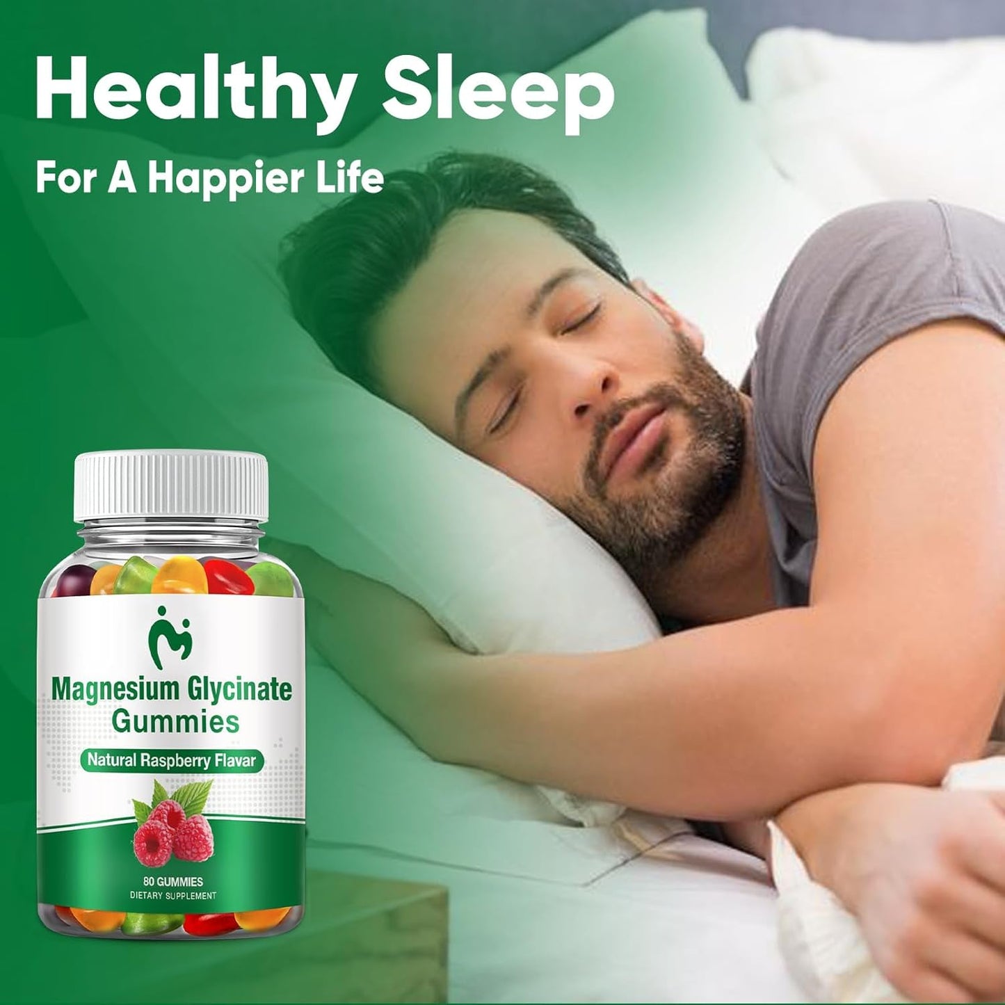 2 Packs of MOSRAY Chewable Magnesium Glycinate Gummies - 400mg - Relaxing Sleep Aid for Adults & Kids