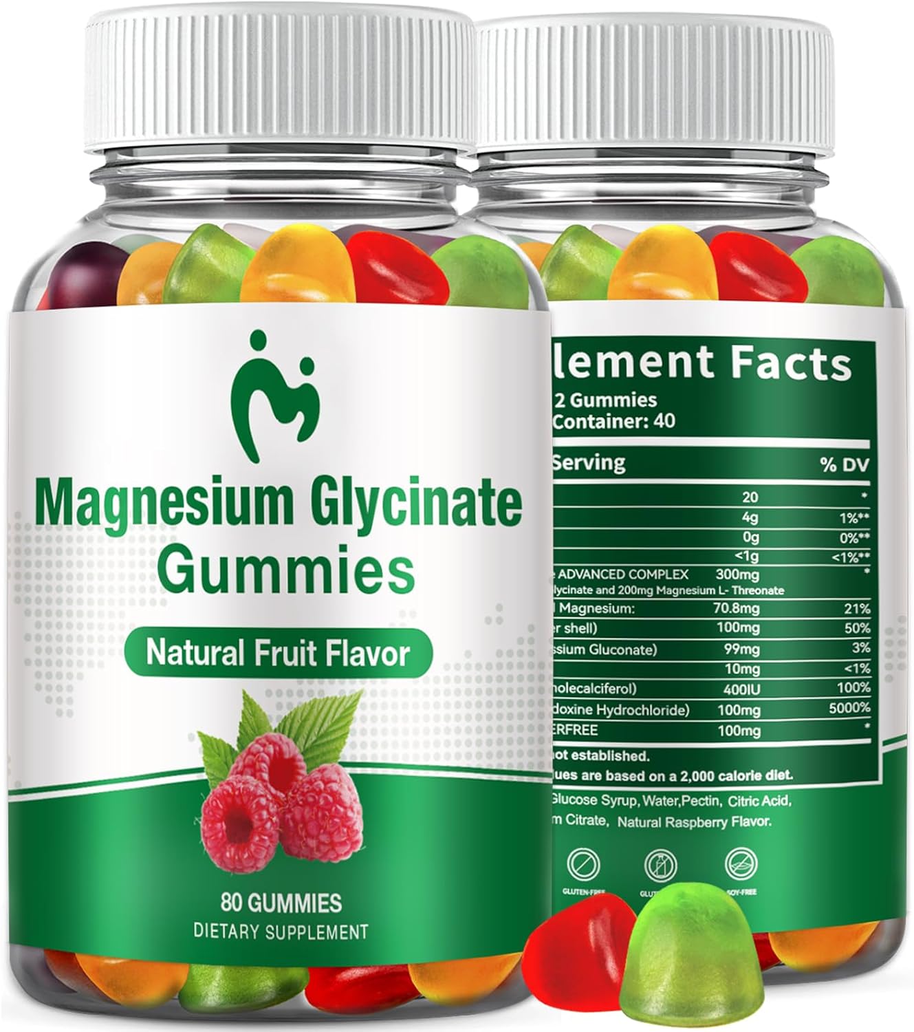2 Packs of MOSRAY Chewable Magnesium Glycinate Gummies - 400mg - Relaxing Sleep Aid for Adults & Kids