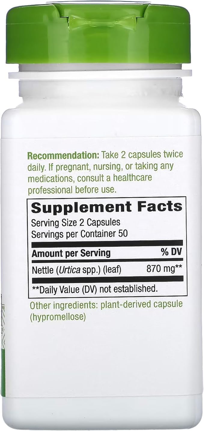2 Packs of Nature's Way Nettle Leaf 435 mg Capsules - TRU-ID Certified, Non-GMO, Vegetarian - 100 Count Each
