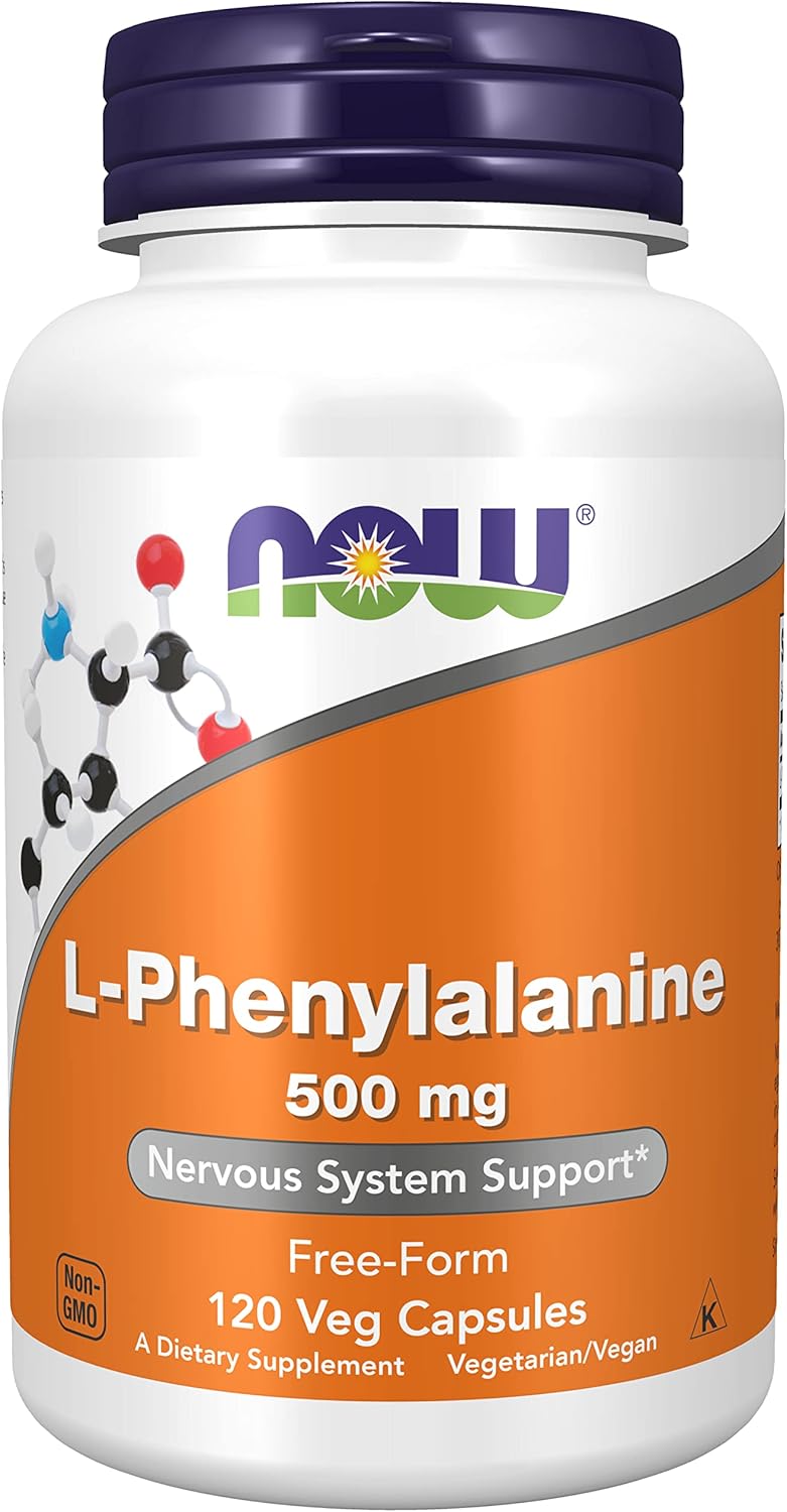 2 Packs of NOW Foods L-Phenylalanine 500mg, 120 Capsules for Enhanced Mood and Focus