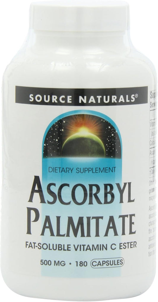 2 Packs of Source Naturals Ascorbyl Palmitate 500mg, 180 Capsules - Total of 360 Capsules