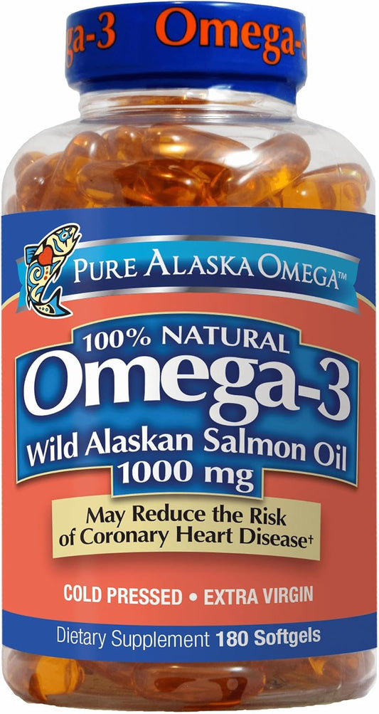 2 Packs of Trident Alaskan Salmon Oil Softgels, 1000mg, 180 Count Each
