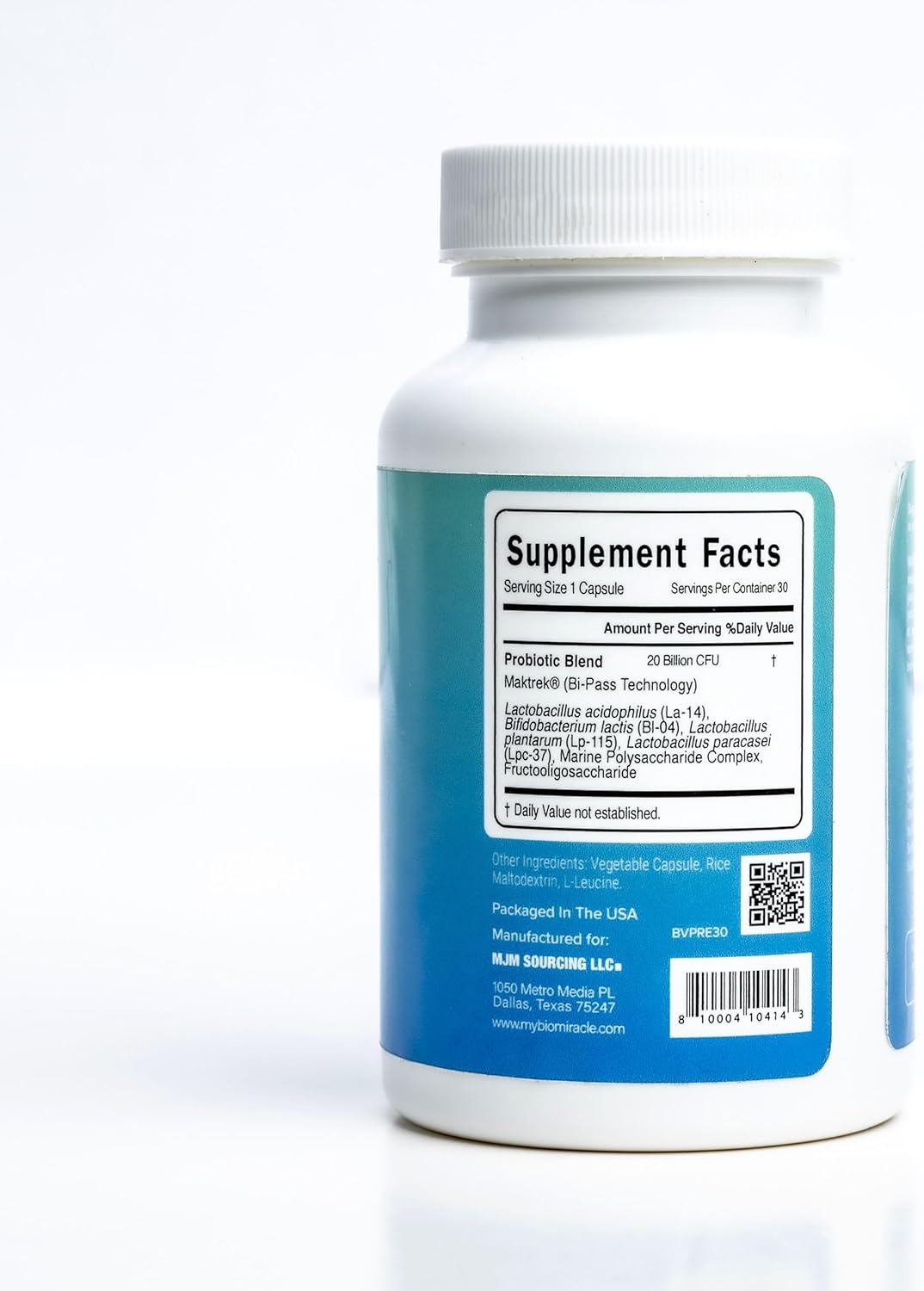 20 Billion CFU Probiotic with Natural Ingredients, Gluten-Free & Non-GMO - Vegetarian Friendly with Many Strains