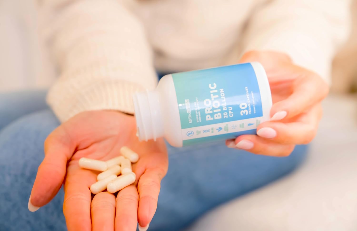 20 Billion CFU Probiotic with Natural Ingredients, Gluten-Free & Non-GMO - Vegetarian Friendly with Many Strains