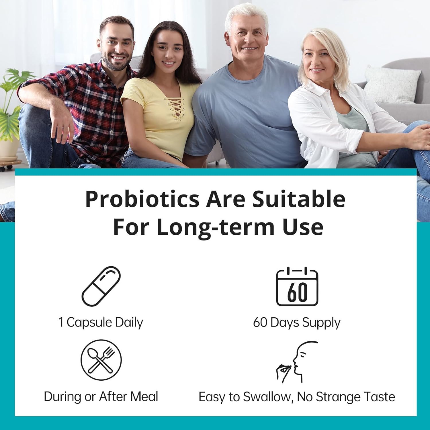 20 Billion Lab4 Probiotics for 8 Weeks Gut Health Support - Relief for IBS, Diarrhea & Bloating - Lactobacillus Acidophilus & Bifidobacteria - 60 Day Supply