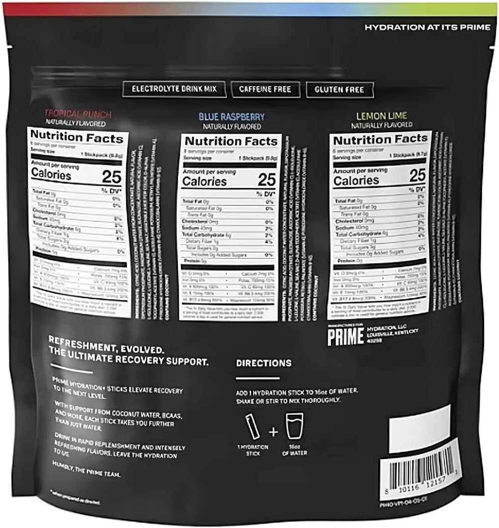 20 Pack Monocorn Prime Hydration+ Electrolyte Powder Mix Sticks Variety Pack
