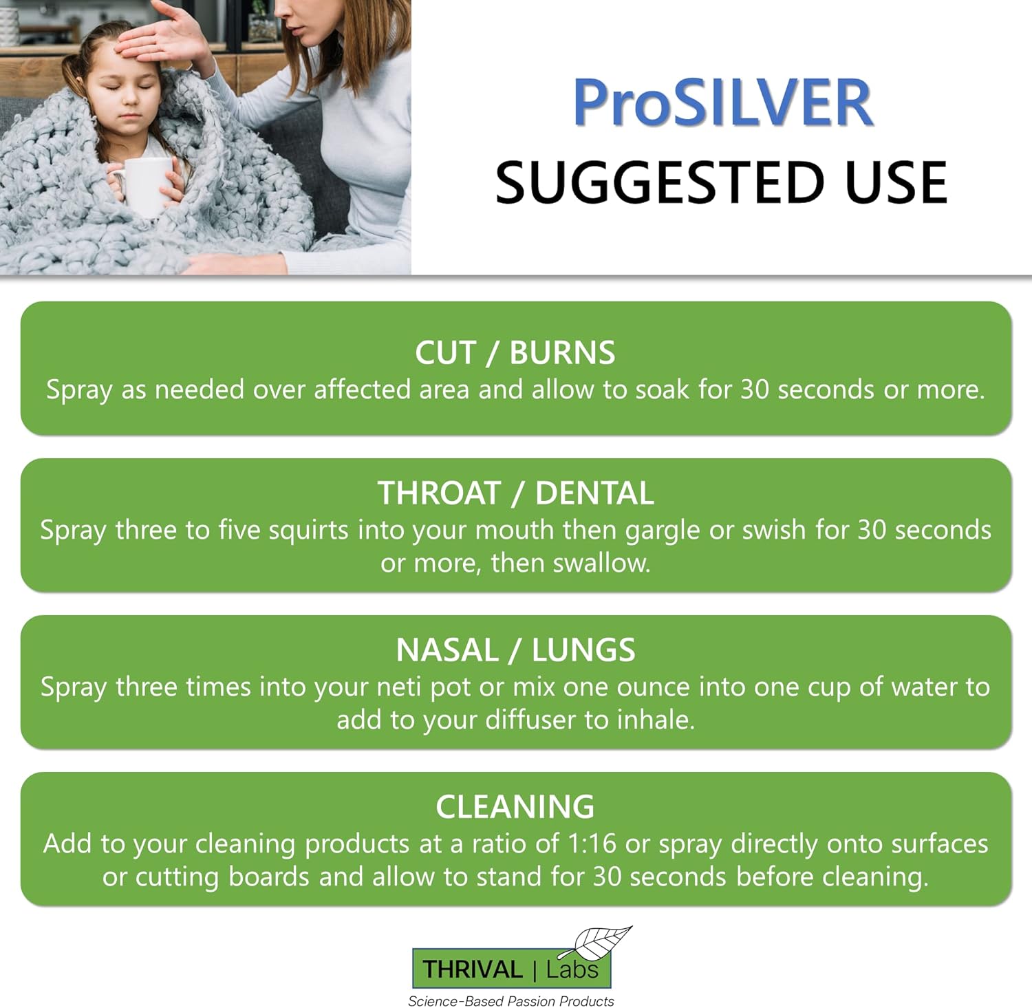 20 PPM ProSILVER Ionic Colloidal Silver Liquid for Immune Support - 4oz Dark Glass Bottle with Sprayer - Thrival Labs