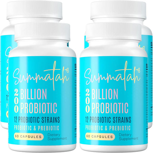 200 Billion CFU Probiotics with Prebiotic - Probiotics for Women and Men, 12 Strains for Immune Digestive Health, Shelf Stable - 240 Day Supply