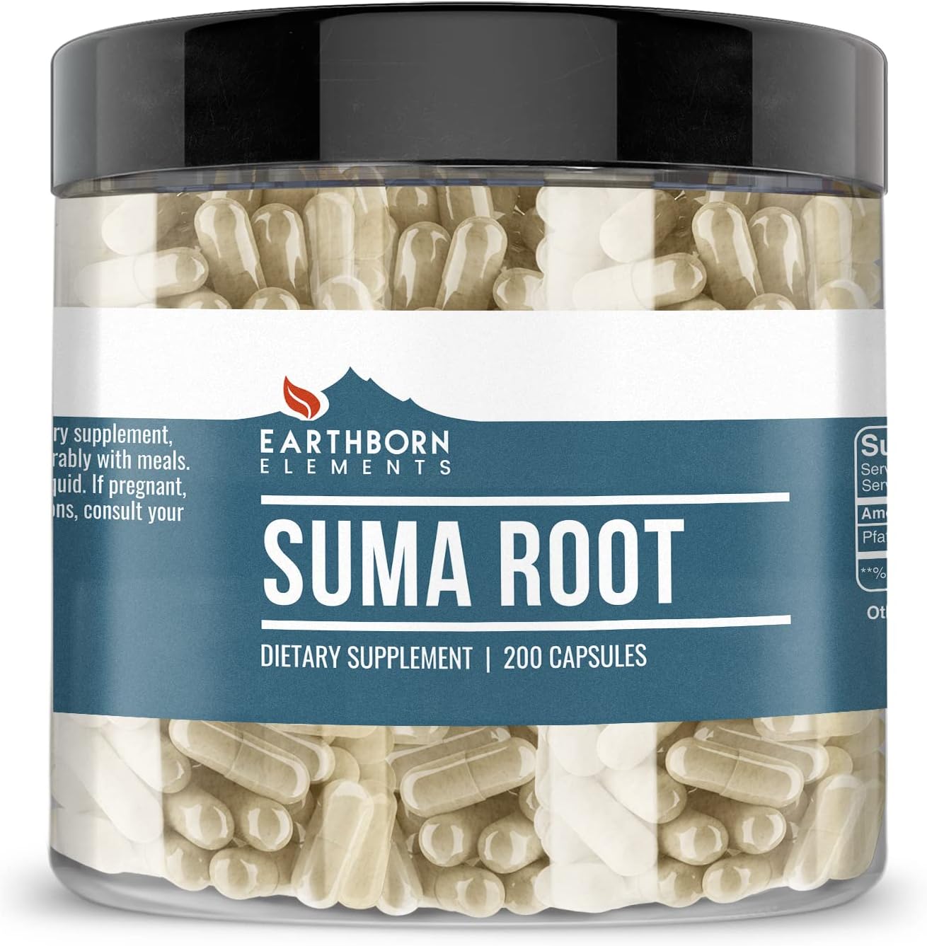 200 Capsules of Earthborn Elements Suma Root - Pure, Undiluted, Additive-Free