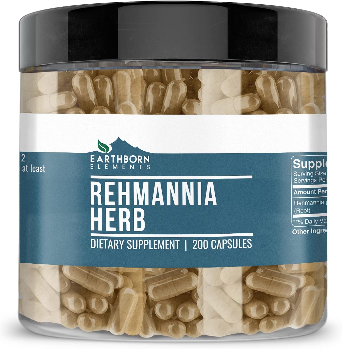 200 Capsules of Pure Earthborn Elements Rehmannia Herb - Undiluted, No Additives