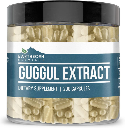 200 Capsules of Pure & Undiluted Guggul Extract by Earthborn Elements - No Additives