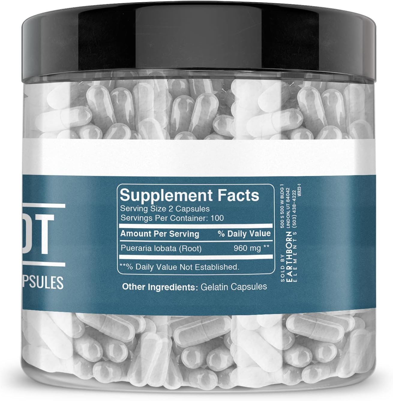 200 Capsules of Pure & Undiluted Taurine by Earthborn Elements - No Additives