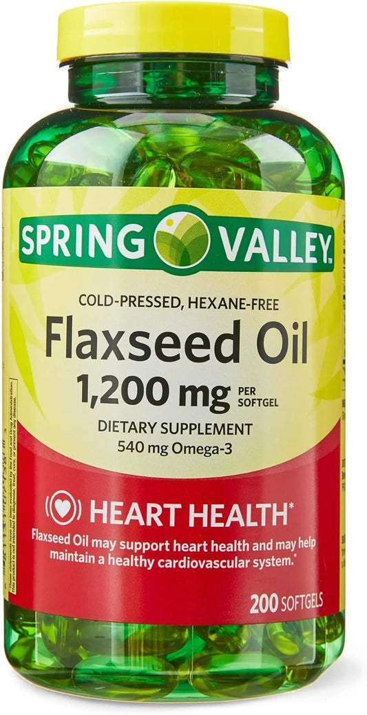 200 Count LLK Flaxseed Oil Softgels Dietary Supplement - 1,200 mg