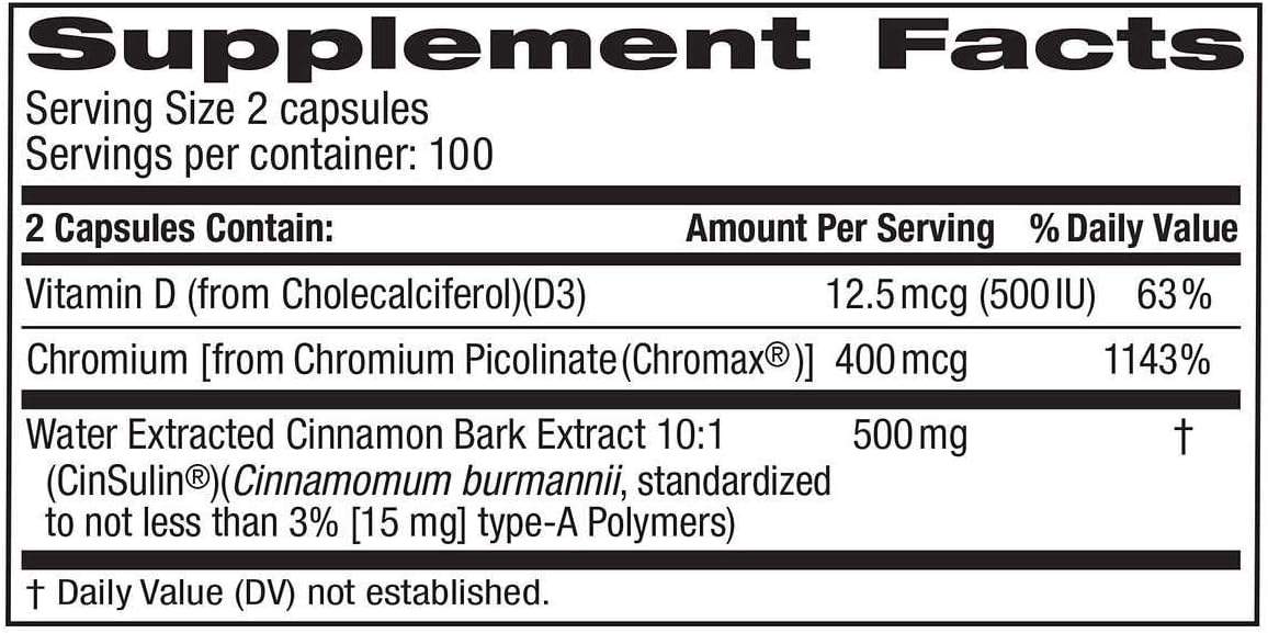 200 Count TruNature Advanced Strength Cinsulin with Cranberry Supplement