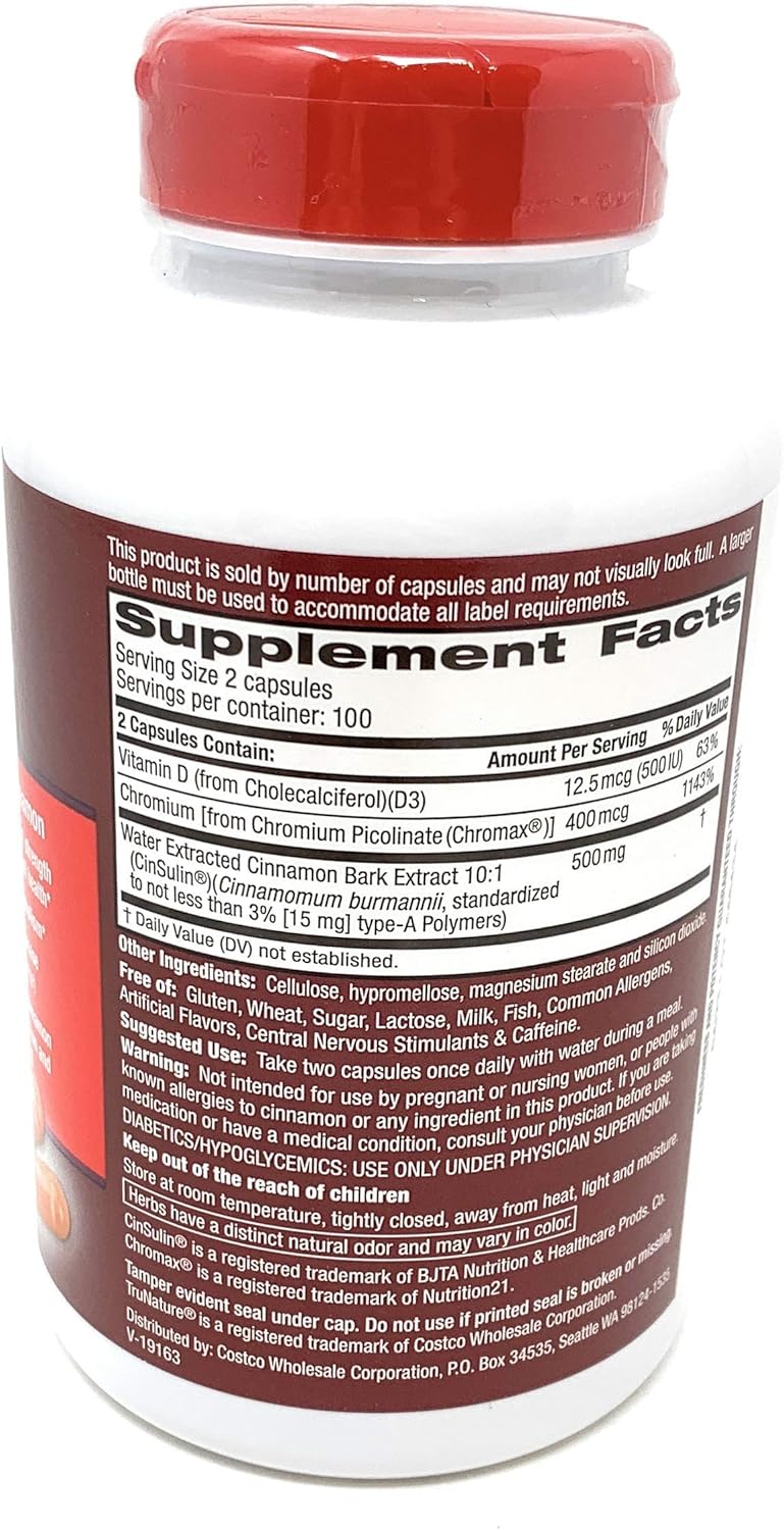 200 Count TruNature Advanced Strength Cinsulin with Cranberry Supplement