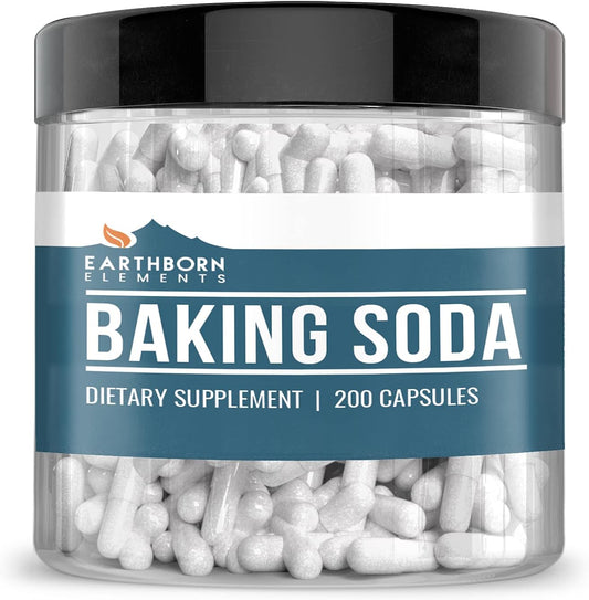 200 Earthborn Elements Baking Soda Capsules for Sodium Bicarbonate Supplementation