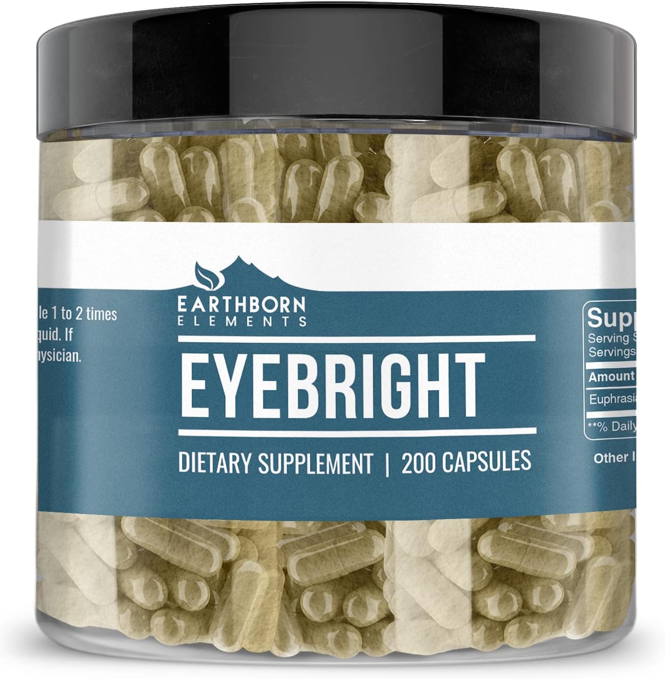 200 Earthborn Elements Eyebright Capsules - Pure & Undiluted, No Additives