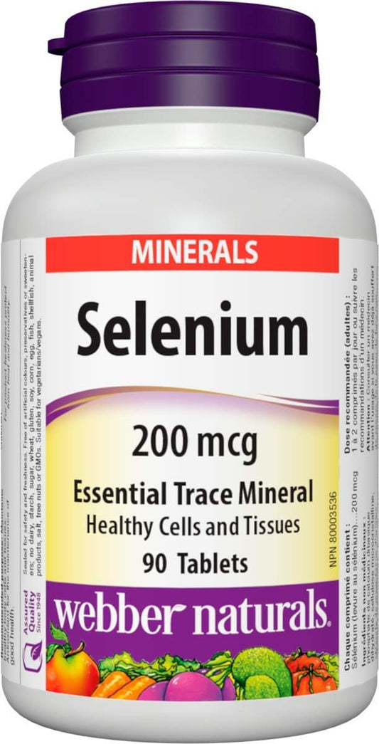200 mcg Selenium Supplement by Webber Naturals for Optimal Health