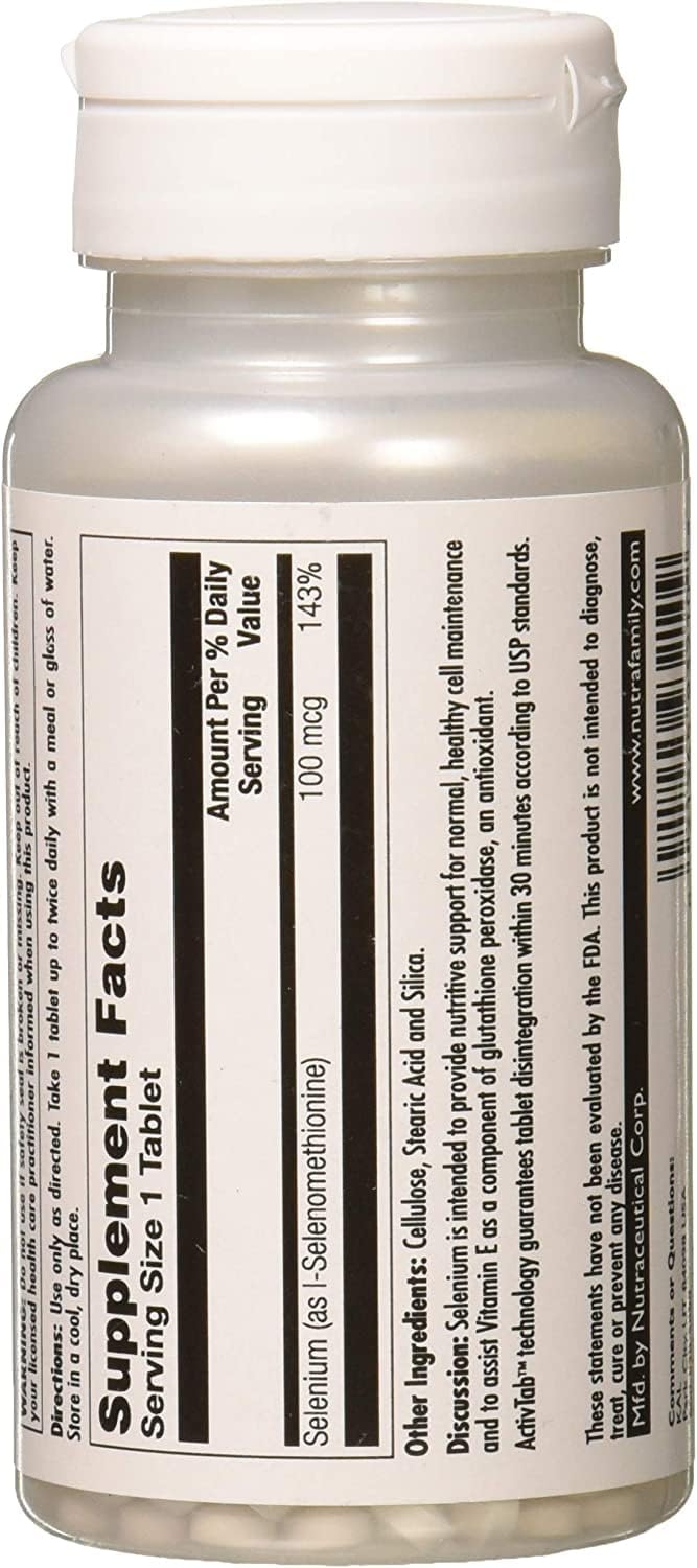200 Mcg Selenium Yeast Free Tablets, 100 Count - Pack of 2