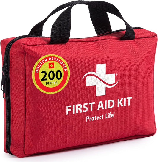 200 Piece Business First Aid Kit for Office, School & Commercial Use - Emergency Medical Supplies