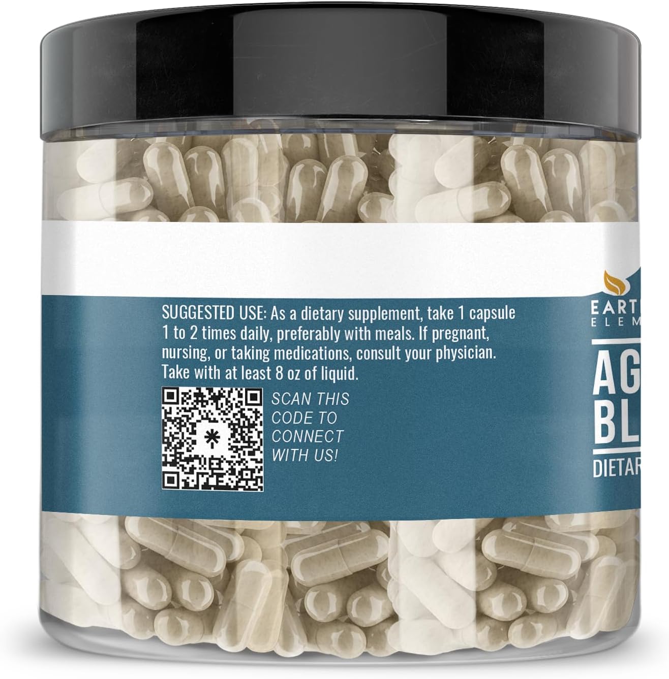 200 Pure Agaricus Blazei Capsules by Earthborn Elements - No Additives, Undiluted