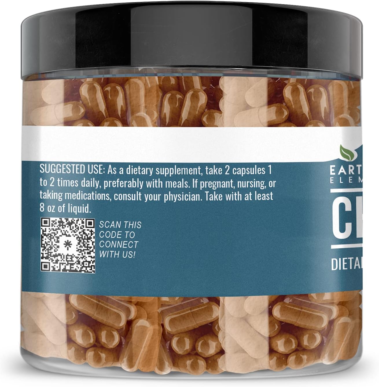 200 Pure & Undiluted Chaga Mushroom Extract Capsules by Earthborn Elements - Additive-Free - BoostGo Australia