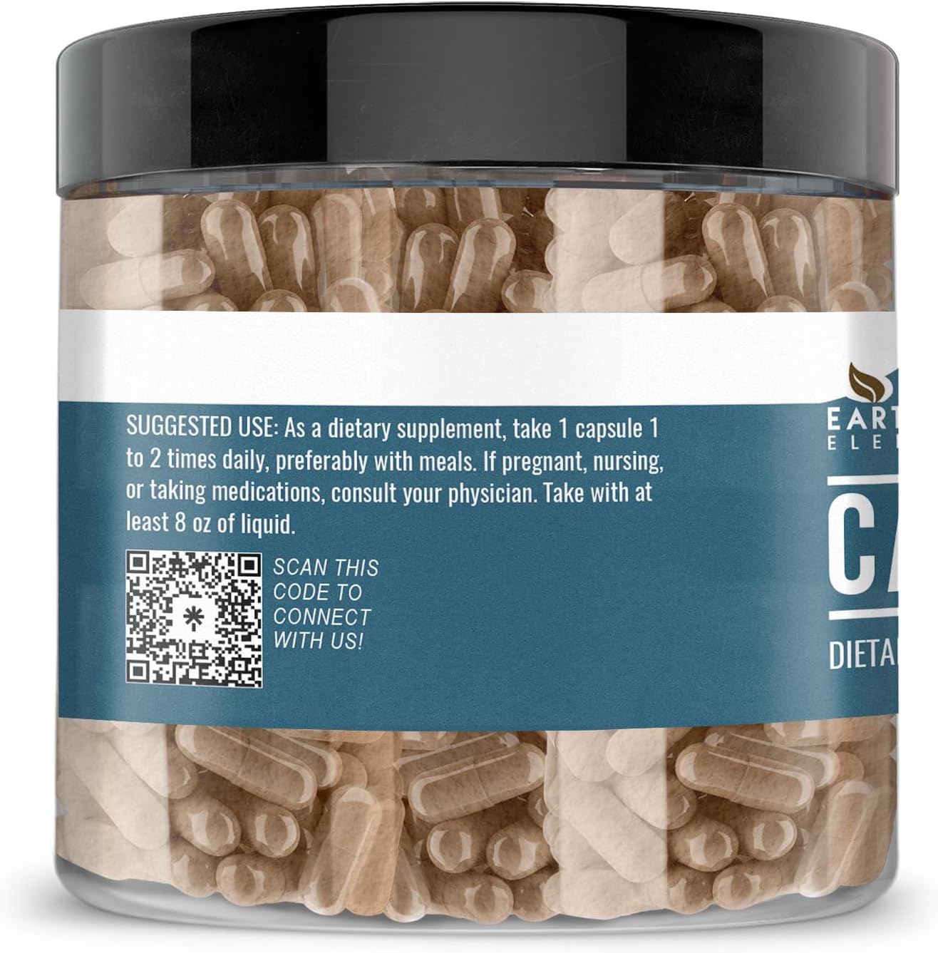 200 Pure & Undiluted Earthborn Elements Cacao (Cocoa) Capsules - No Additives