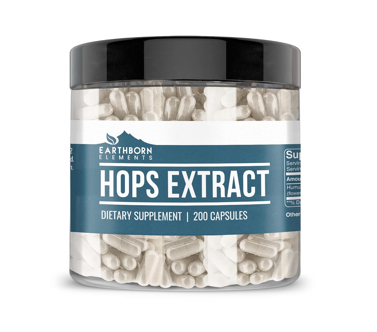 200 Pure & Undiluted Hops Extract Capsules by Earthborn Elements - Additive-Free