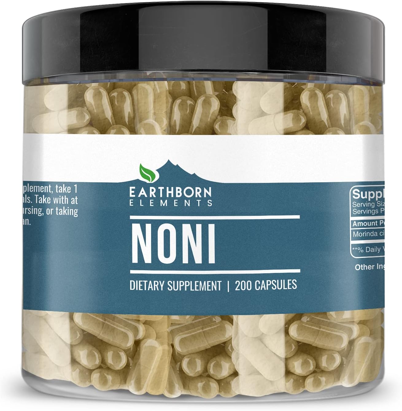 200 Pure & Undiluted Noni Capsules by Earthborn Elements - Additive-Free