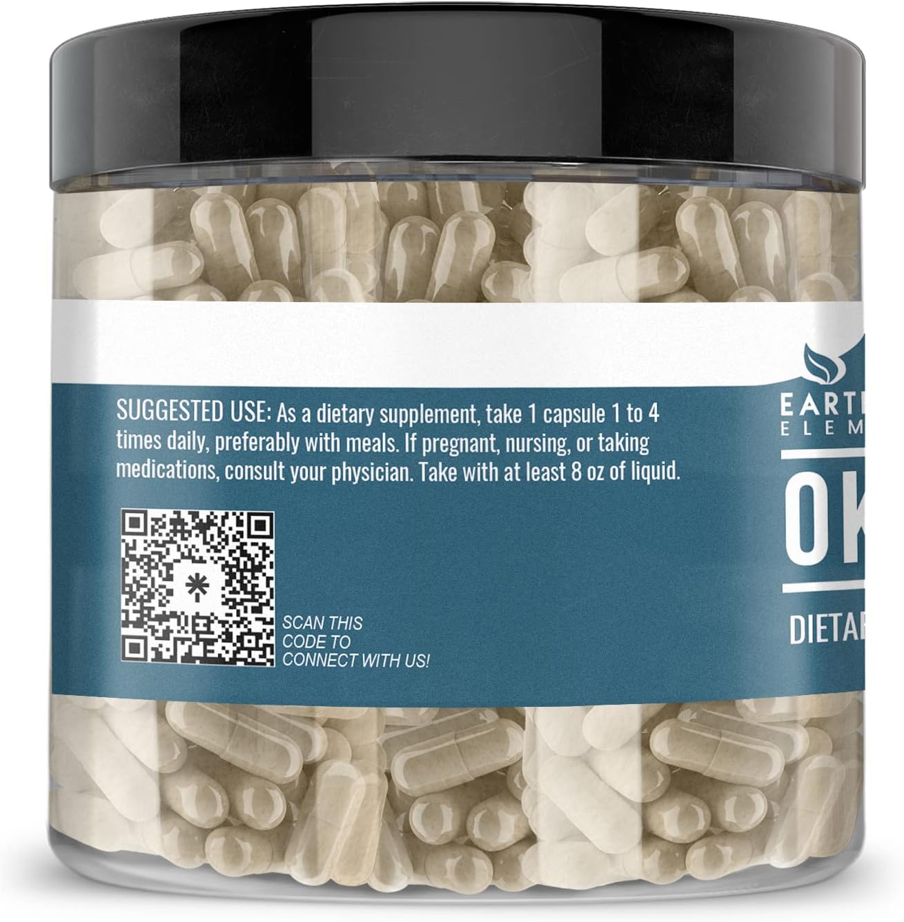 200 Pure & Undiluted Okra Extract Capsules by Earthborn Elements - No Additives