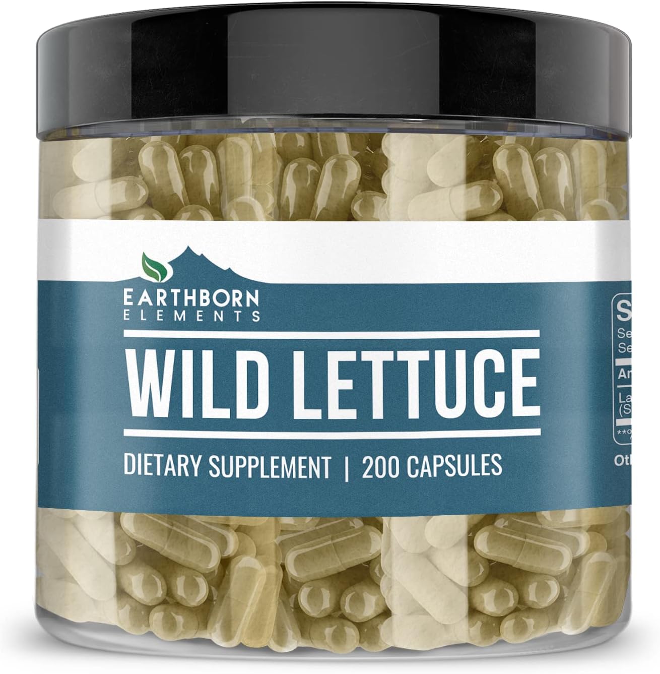 200 Pure & Undiluted Wild Lettuce Capsules by Earthborn Elements - Additive-Free