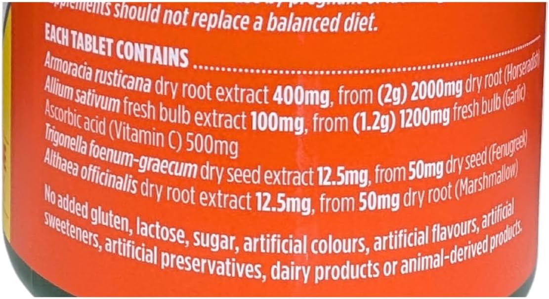 200 Tablets Nature's Own Triple Strength Garlic, Vitamin C, and Horseradish - Exclusive Size