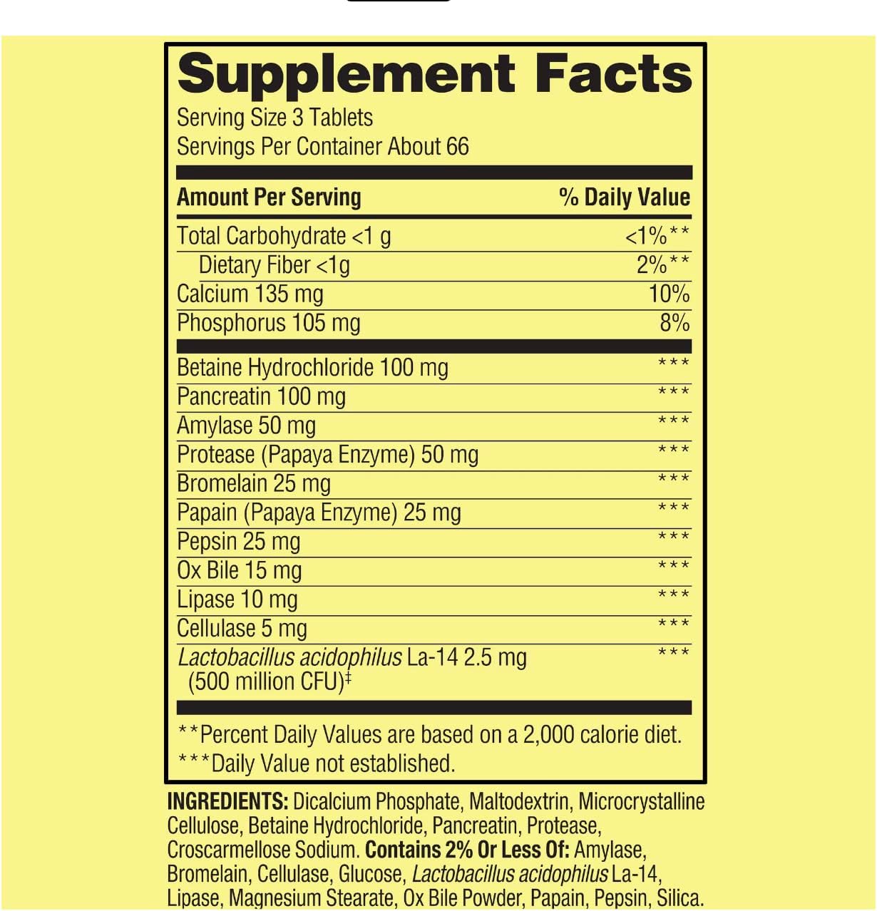 200 Tablets of Spring Valley Multi-Enzyme Probiotic Supplement for Digestive Health