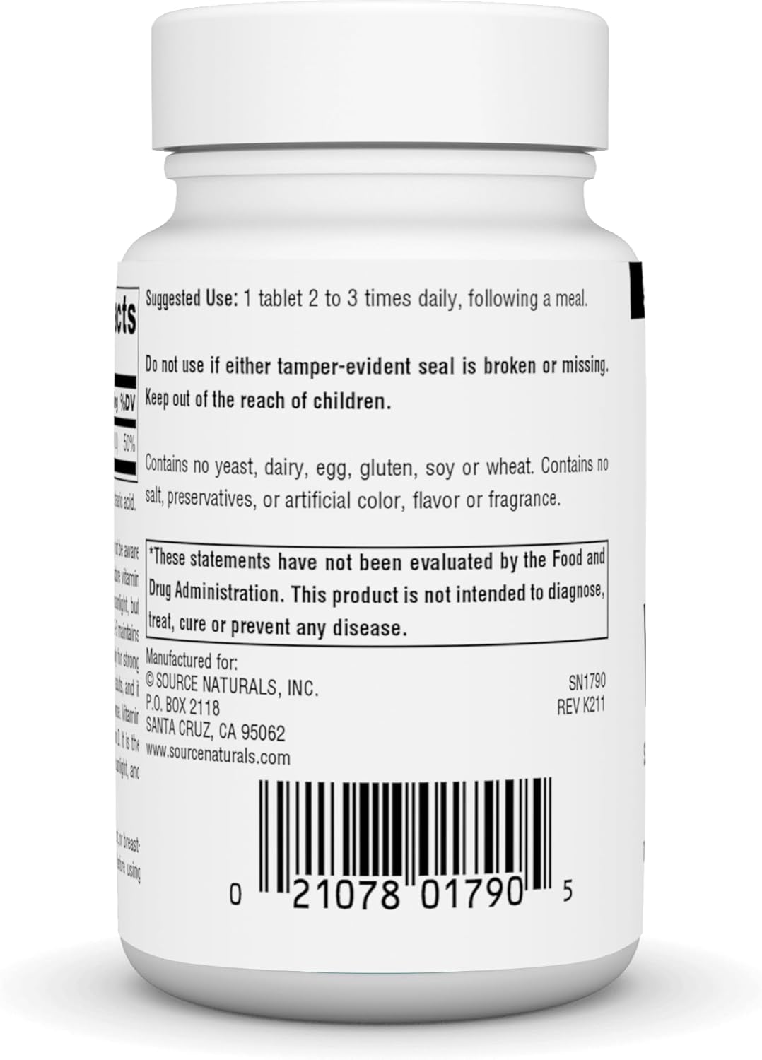 200 Tablets Source Naturals Vitamin D-3 400 IU Supplement for Bone Health and Immune Support