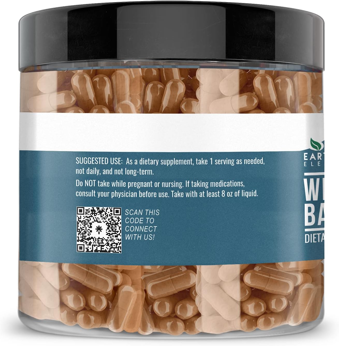 200 Wild Cherry Bark Capsules - Pure & Undiluted with No Additives by Earthborn Elements