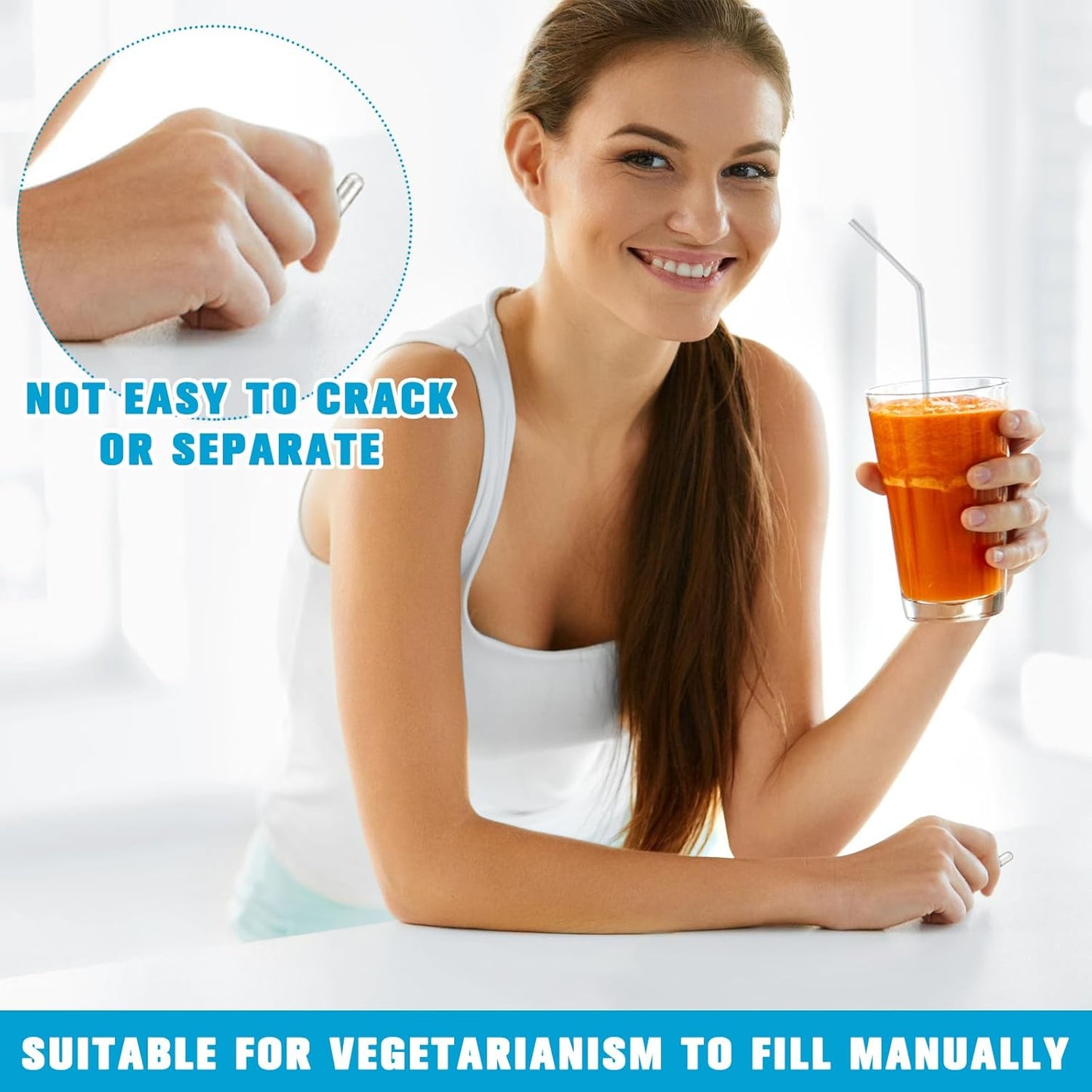 2000 Count Empty Capsules with Filling Kit - DIY Clear Vegetable Capsule Container for Custom Supplements