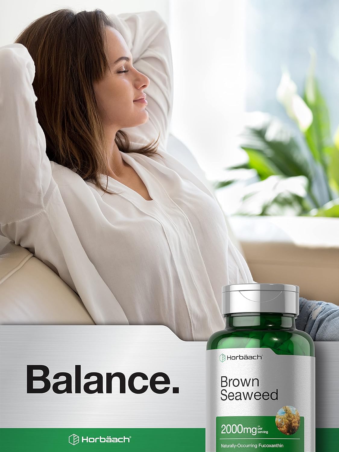 2000mg Brown Seaweed Extract Capsules - 200 Pills | Fucoxanthin Supplement | Non-GMO, Gluten Free