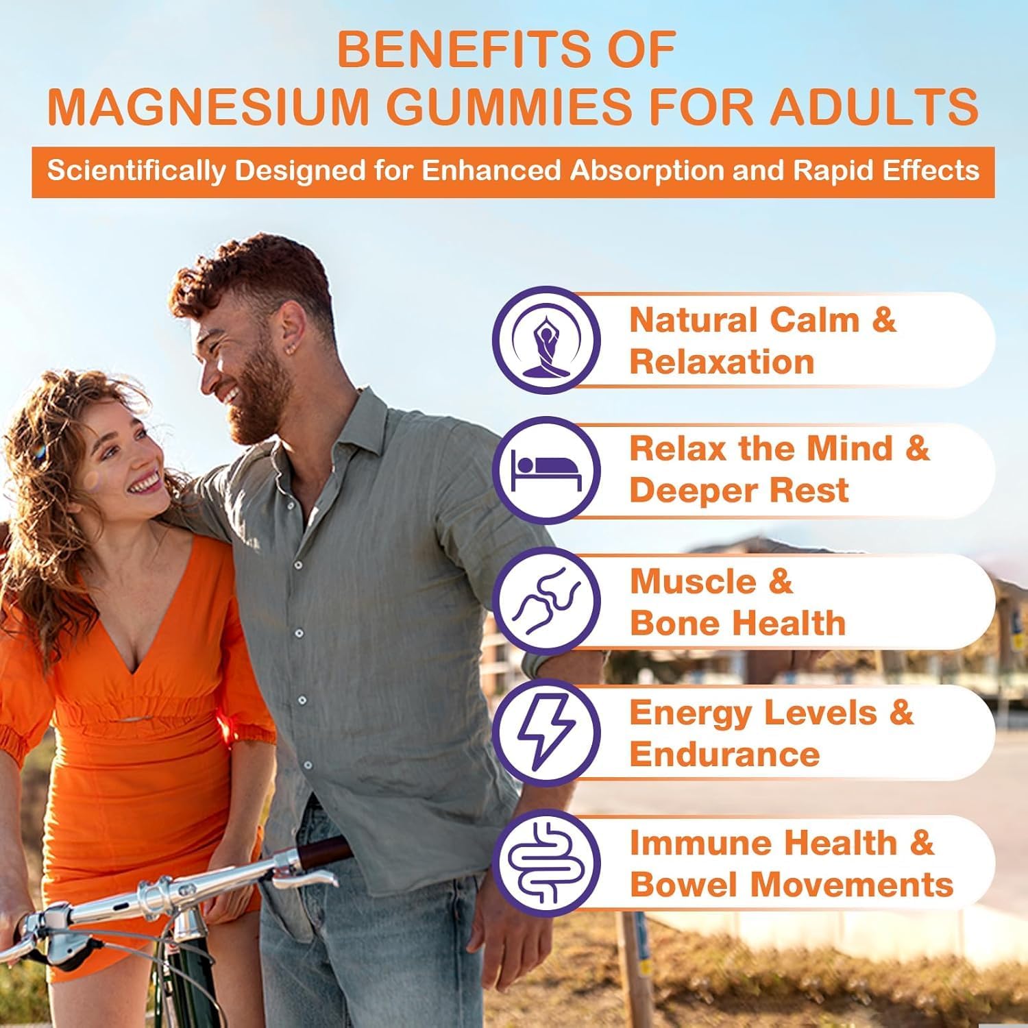 2000mg Magnesium Glycinate Gummies with Ashwagandha & B6 for Adults - 60 Vegan Gummies for Muscle, Bone, Relaxation & Energy