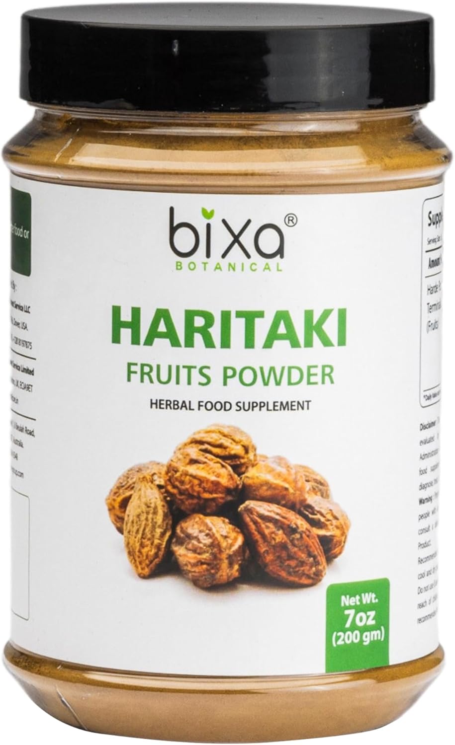 200g Bixa BOTANICAL Haritaki Powder | Terminalia Chebula | Natural Bowel Cleansing Supplement | Ayurvedic & Vegan-Friendly | Non-GMO