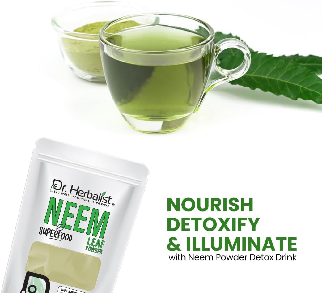 200g Neem Leaf Powder by Dr. Herbalist - Azadirachta Indica for Skin, Hair, Wellness - 100% Natural, Vegan, Cruelty-Free