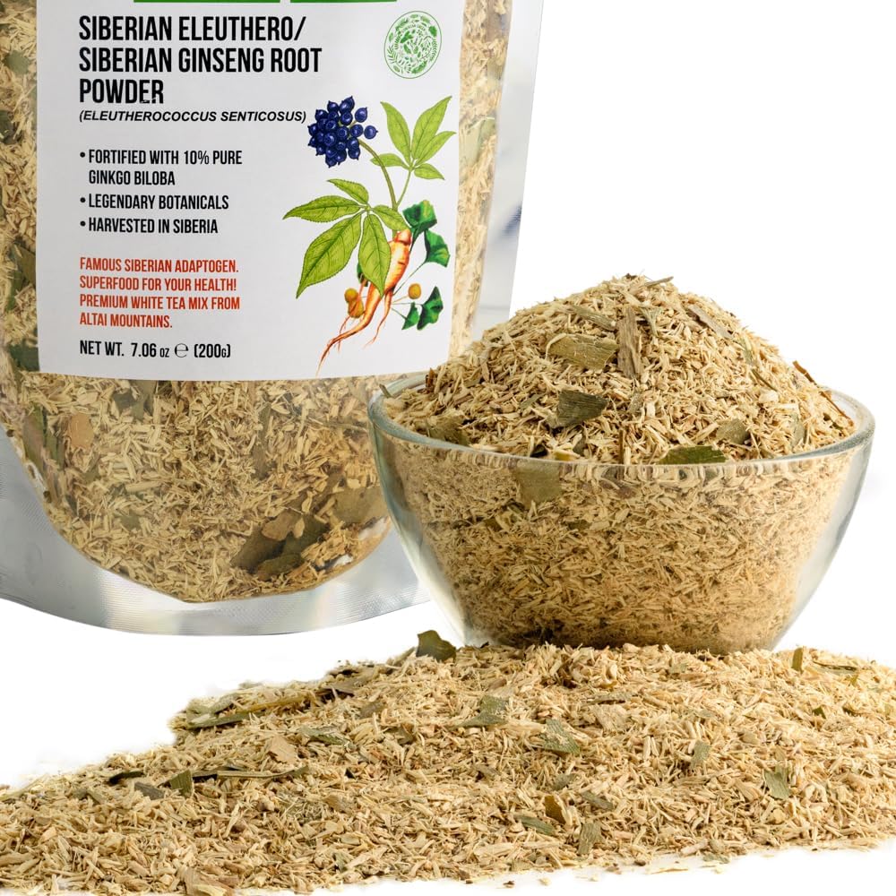 200g Siberian Green Siberian Ginseng Dried Root Powder with Ginkgo Biloba