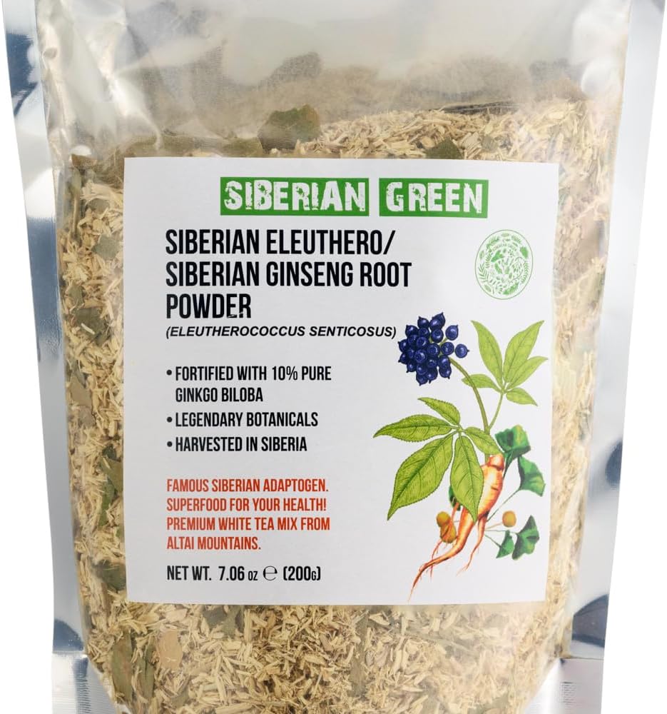 200g Siberian Green Siberian Ginseng Dried Root Powder with Ginkgo Biloba