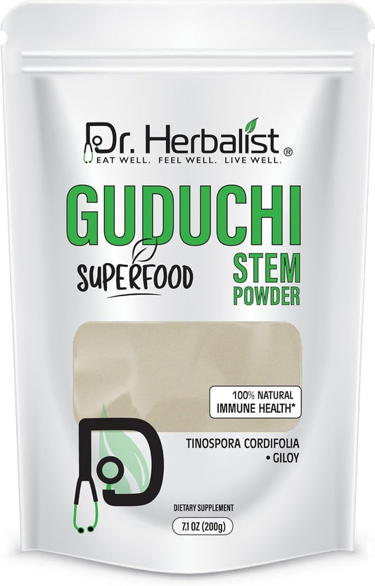 200g Tinospora Cordifolia Guduchi Stem Powder by Dr. Herbalist - Promotes Detoxification and Immune Health