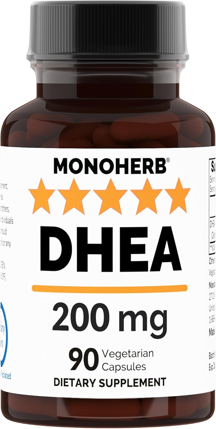200mg DHEA Supplement - 90 Vegetarian Capsules by Monoherb