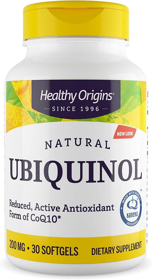 200mg Healthy Origins Ubiquinol Softgels for Heart Health & Antioxidant Support, Gluten-Free & Non-GMO - Kaneka Ubiquinol Supplements