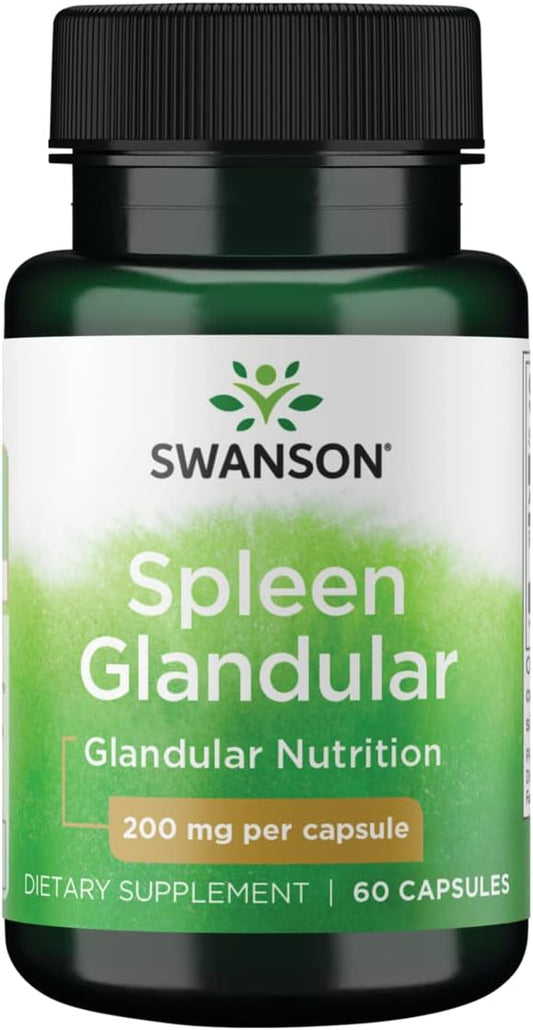 200mg Swanson Raw Spleen Glandular Capsules - 60 Count